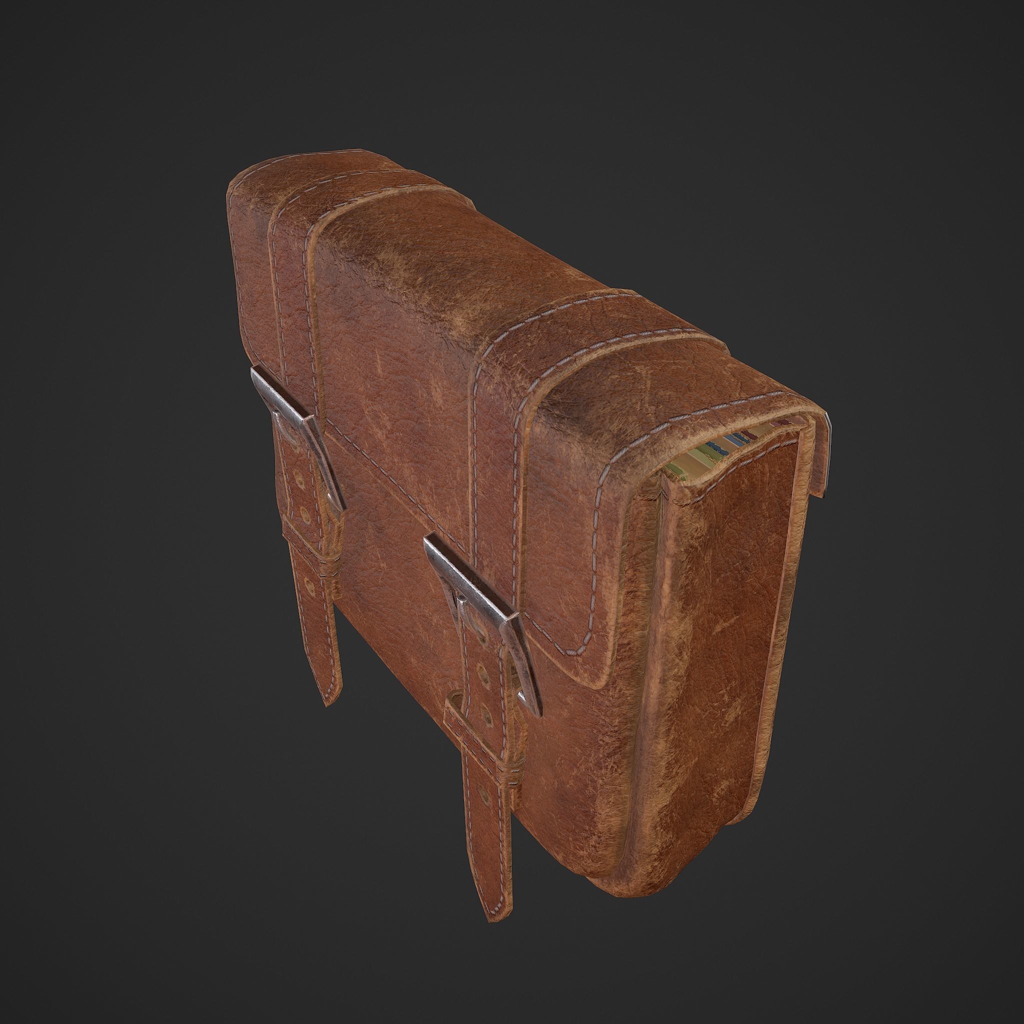 Medieval Bag Low-poly 3D model_16