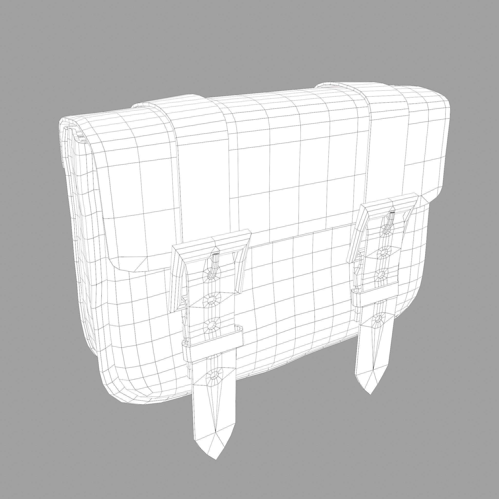 Medieval Bag Low-poly 3D model_22