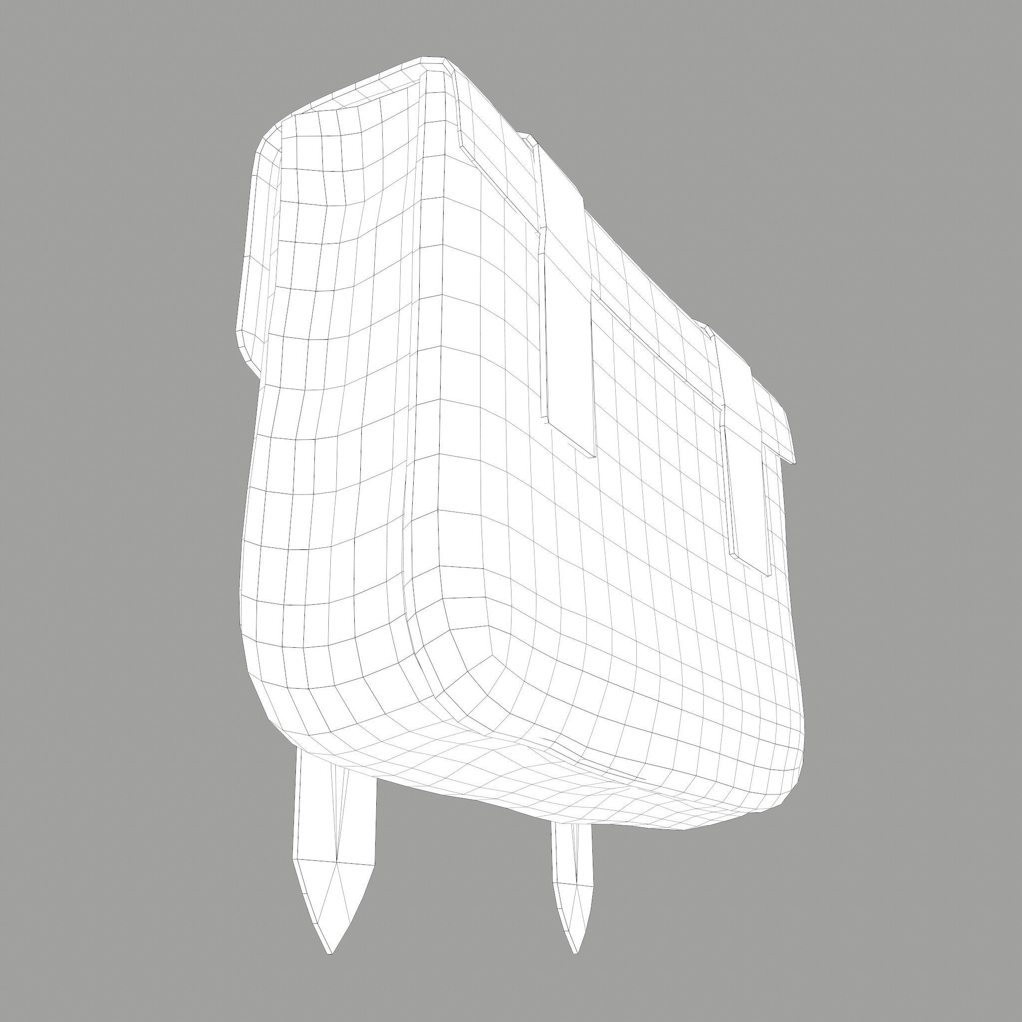 Medieval Bag Low-poly 3D model_33