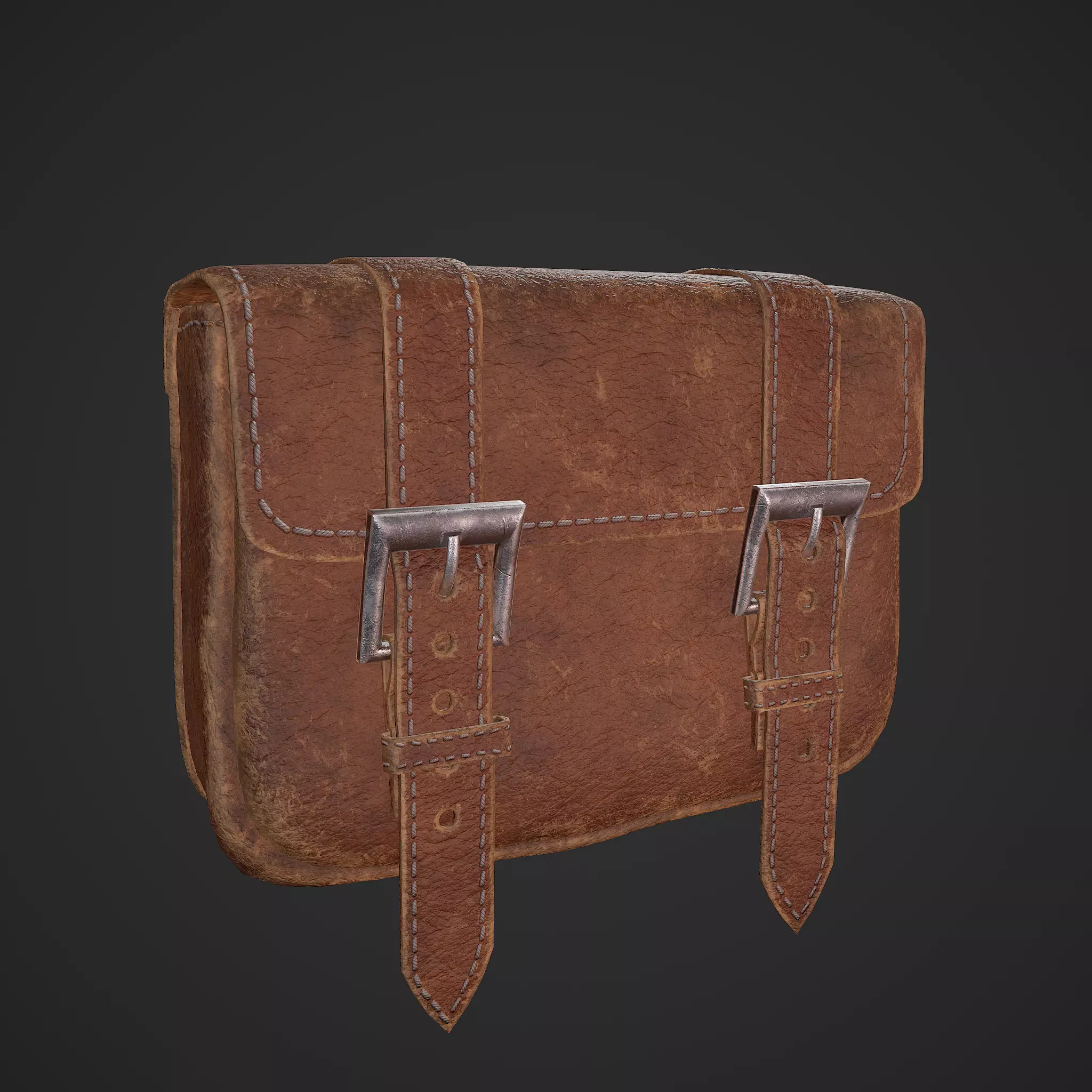 Medieval Bag Low-poly 3D model_0