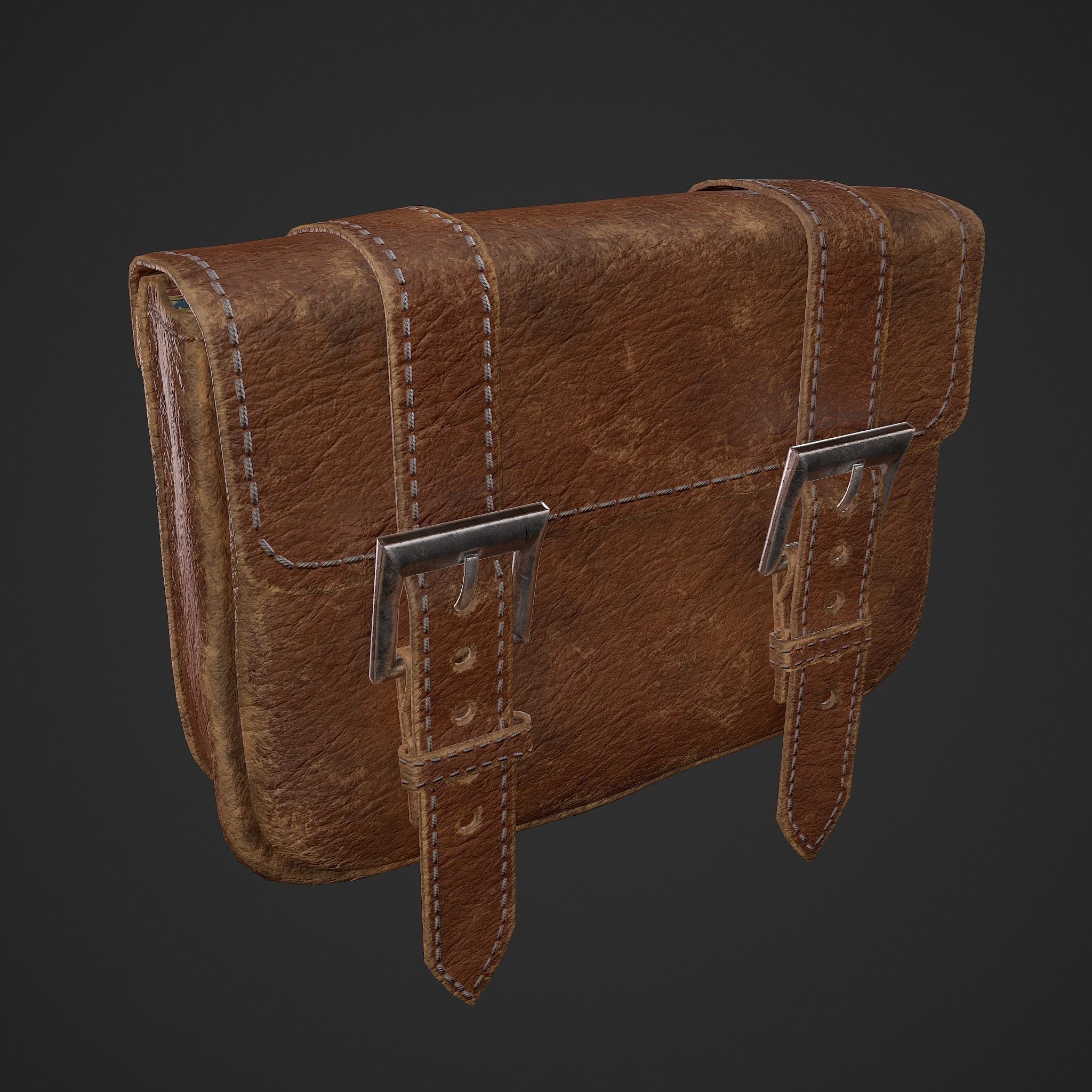 Medieval Bag Low-poly 3D model_21