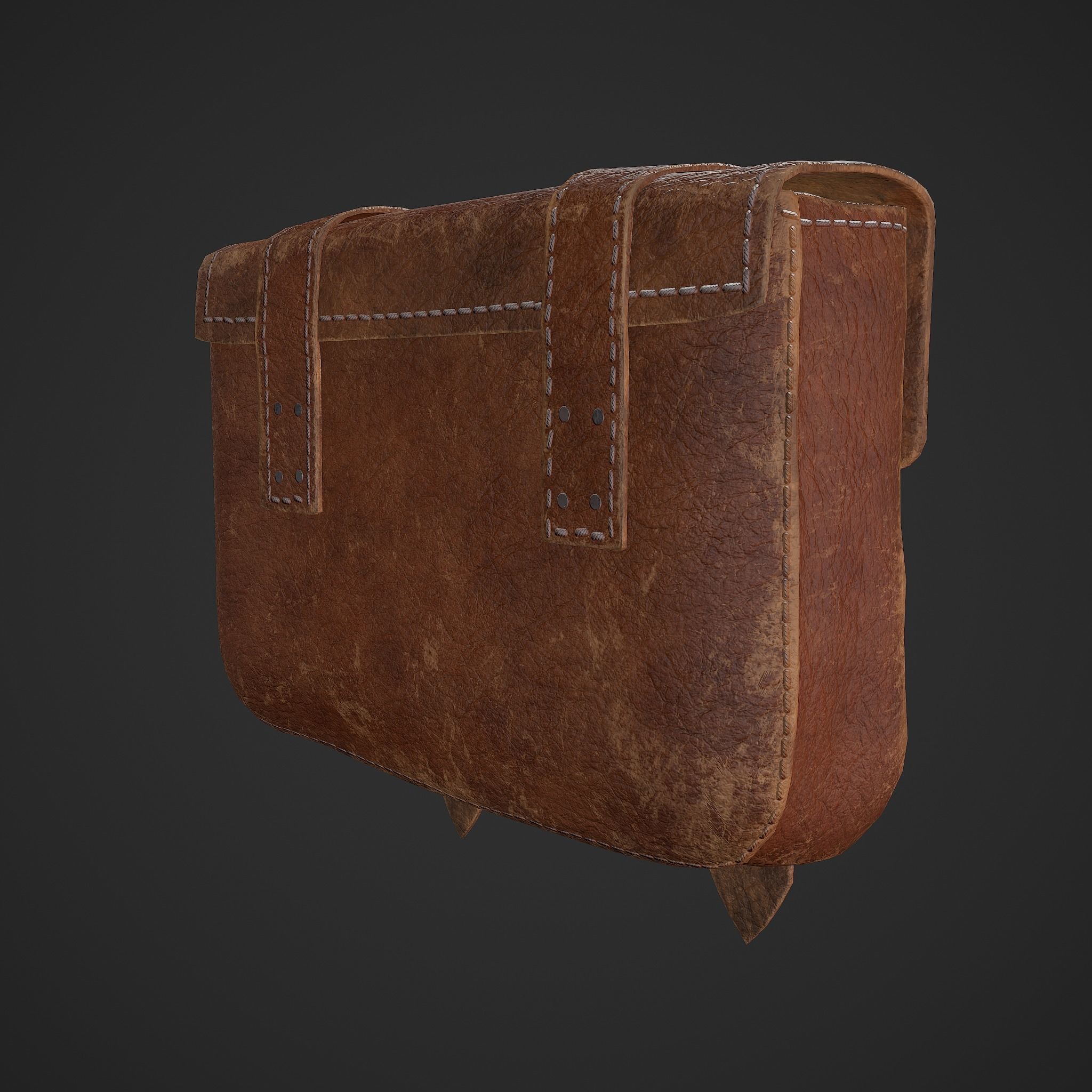 Medieval Bag Low-poly 3D model_5