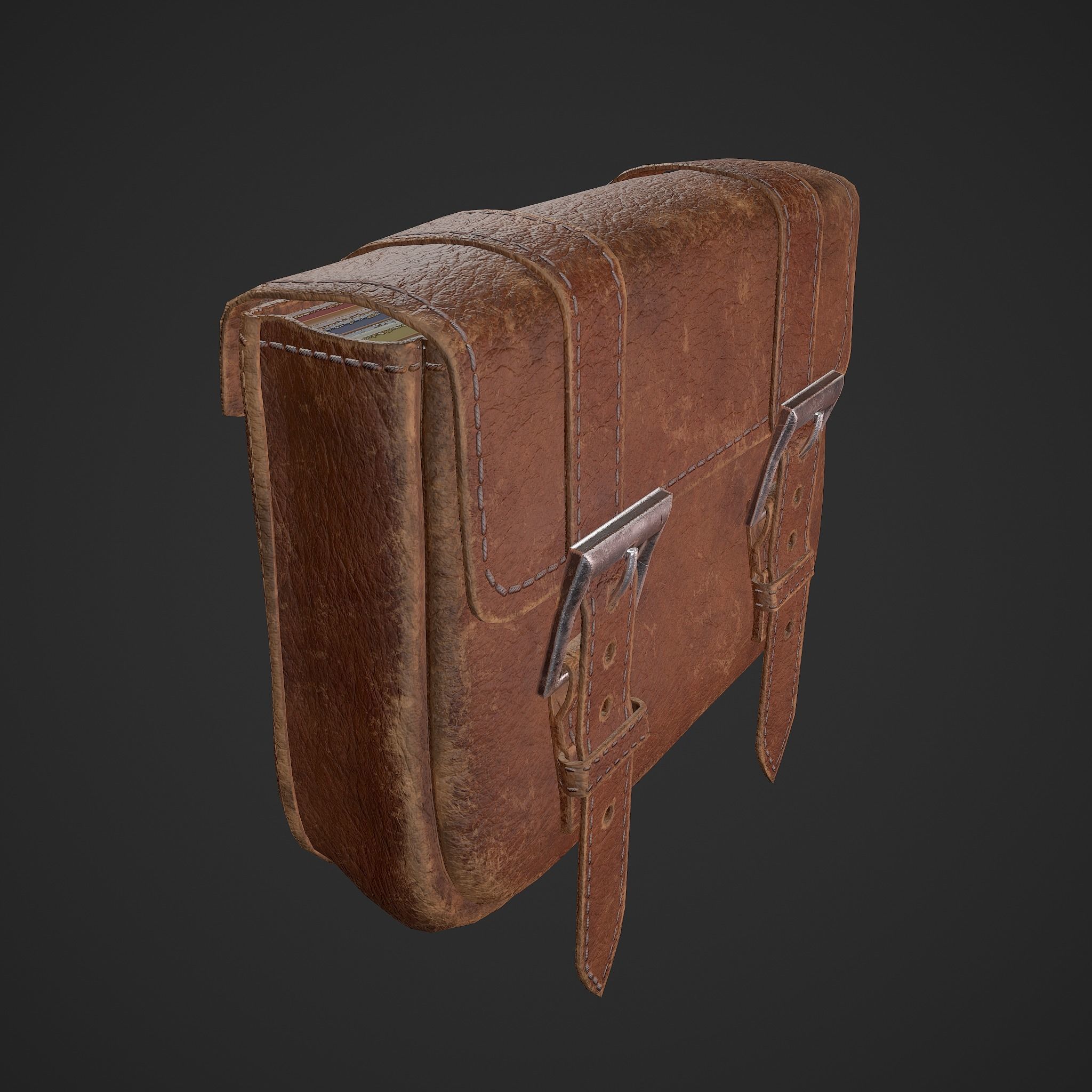 Medieval Bag Low-poly 3D model_2