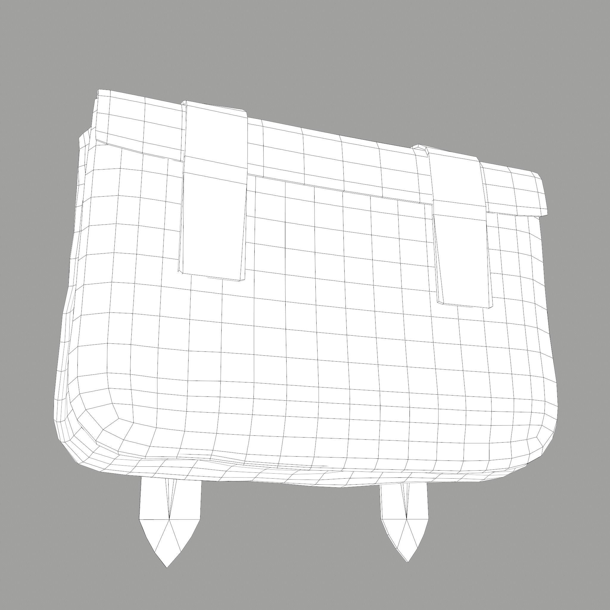 Medieval Bag Low-poly 3D model_34