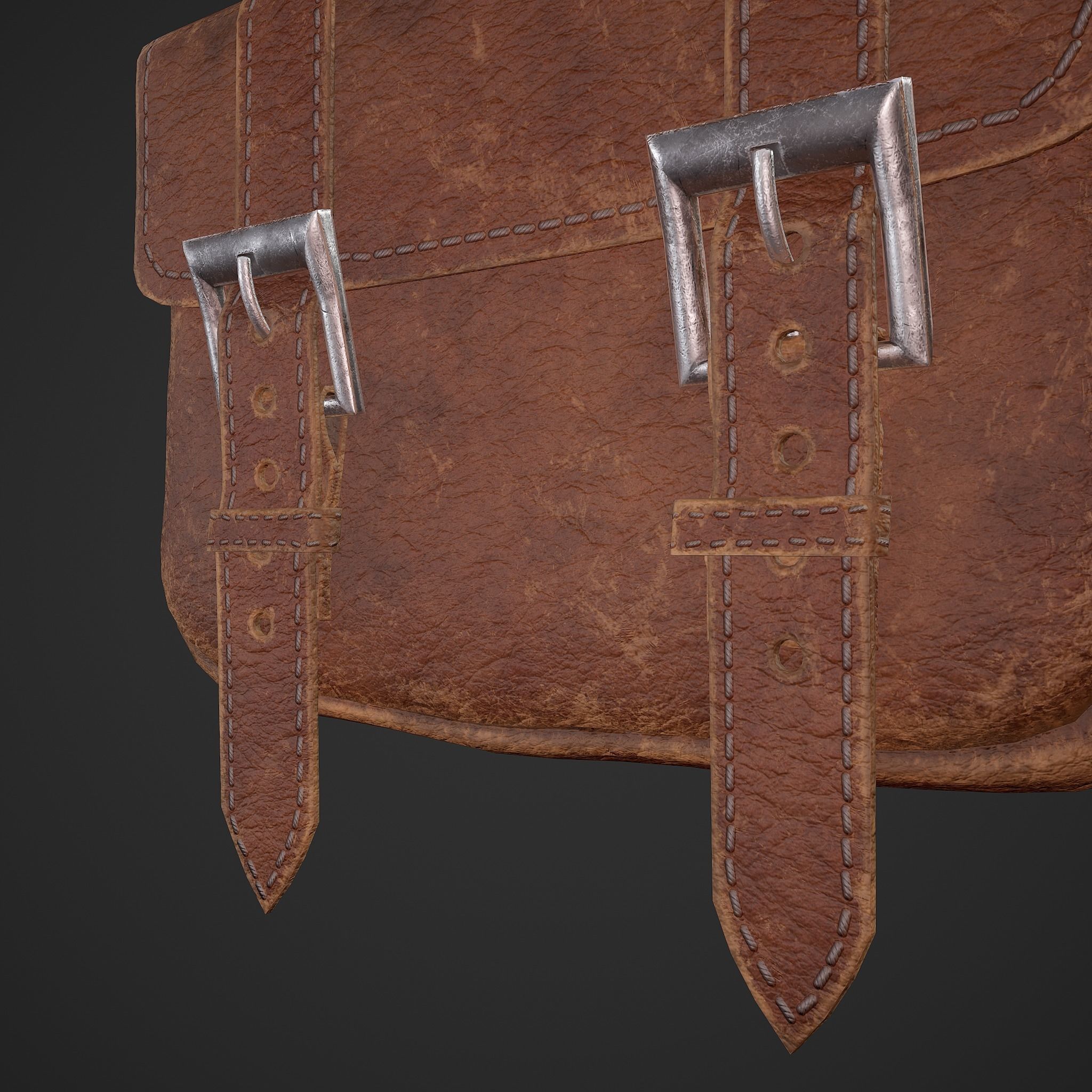 Medieval Bag Low-poly 3D model_15