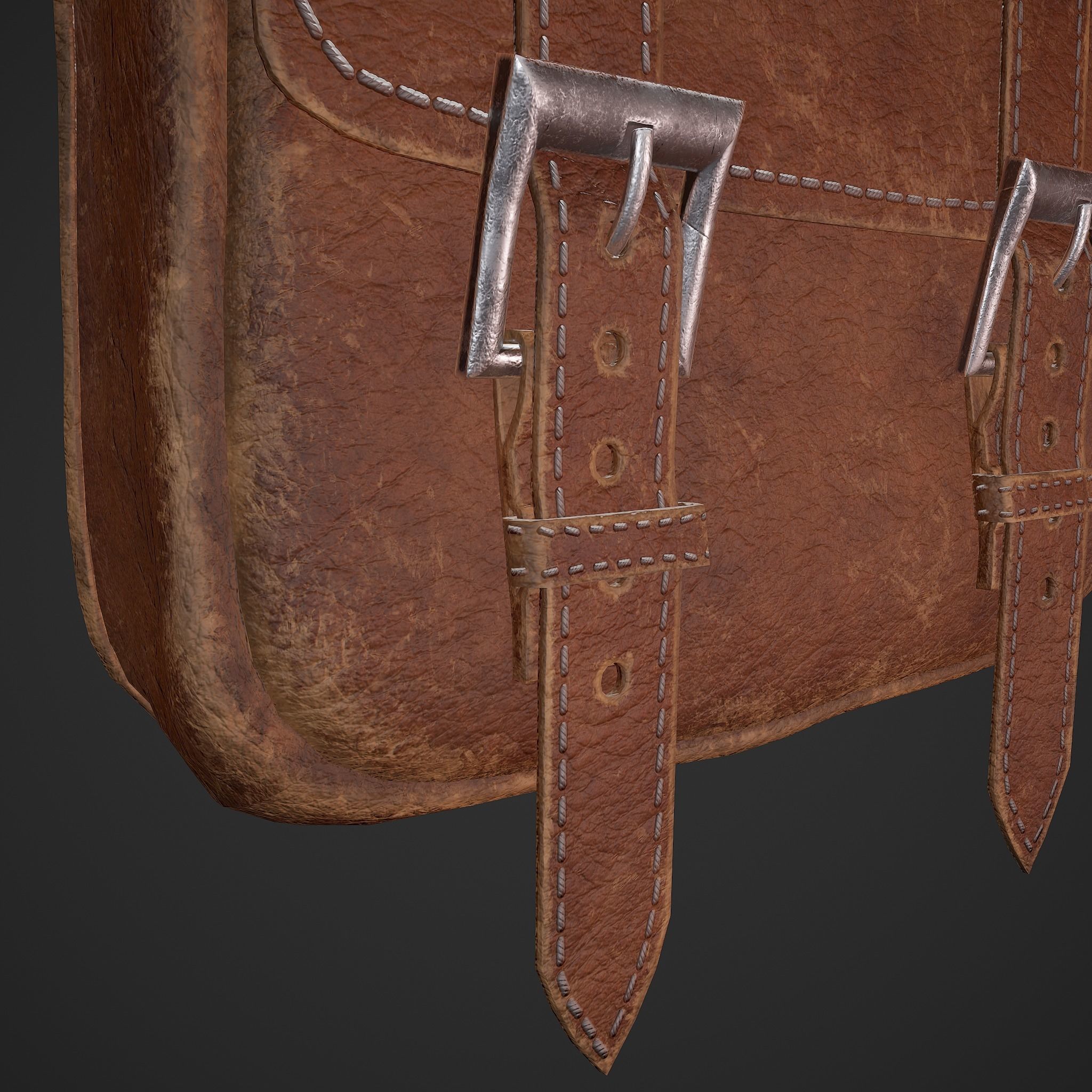 Medieval Bag Low-poly 3D model_14