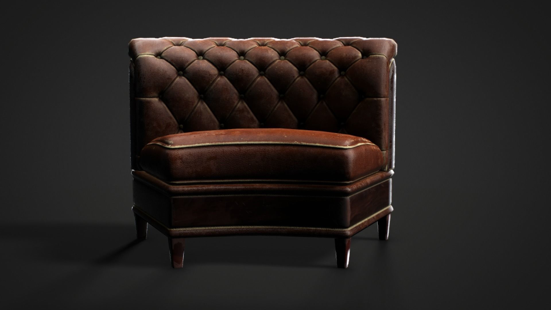 Leather sofa - couch - 3D VR AR game ready Low-poly 3D model_31