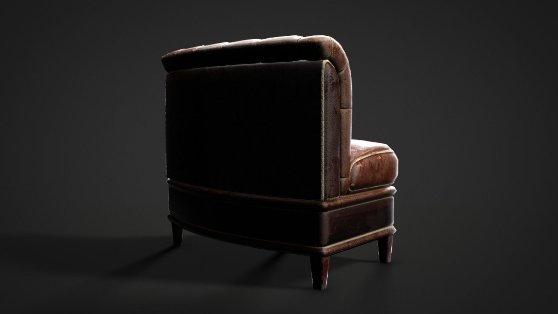 Leather sofa - couch - 3D VR AR game ready Low-poly 3D model_34