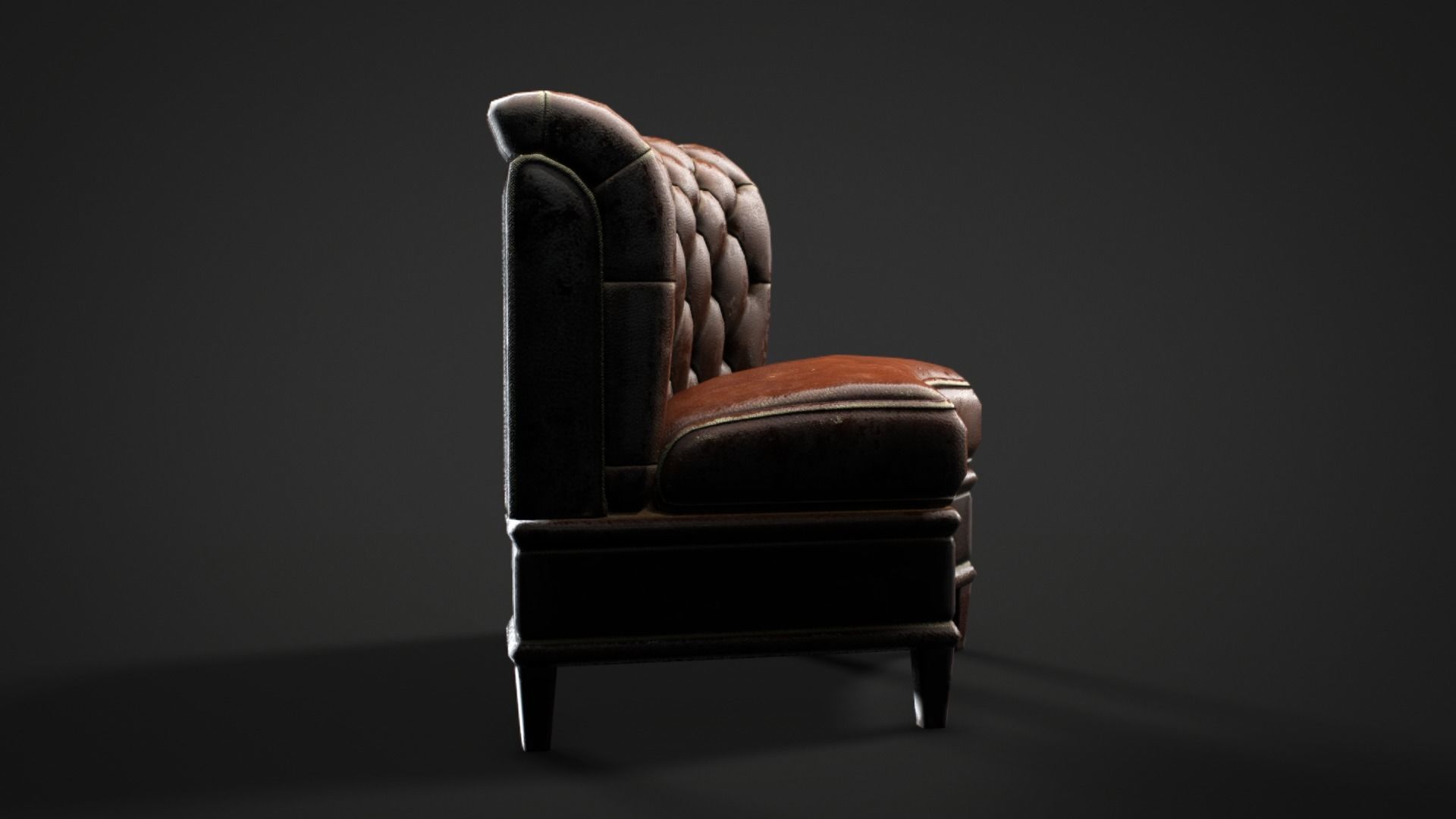 Leather sofa - couch - 3D VR AR game ready Low-poly 3D model_33