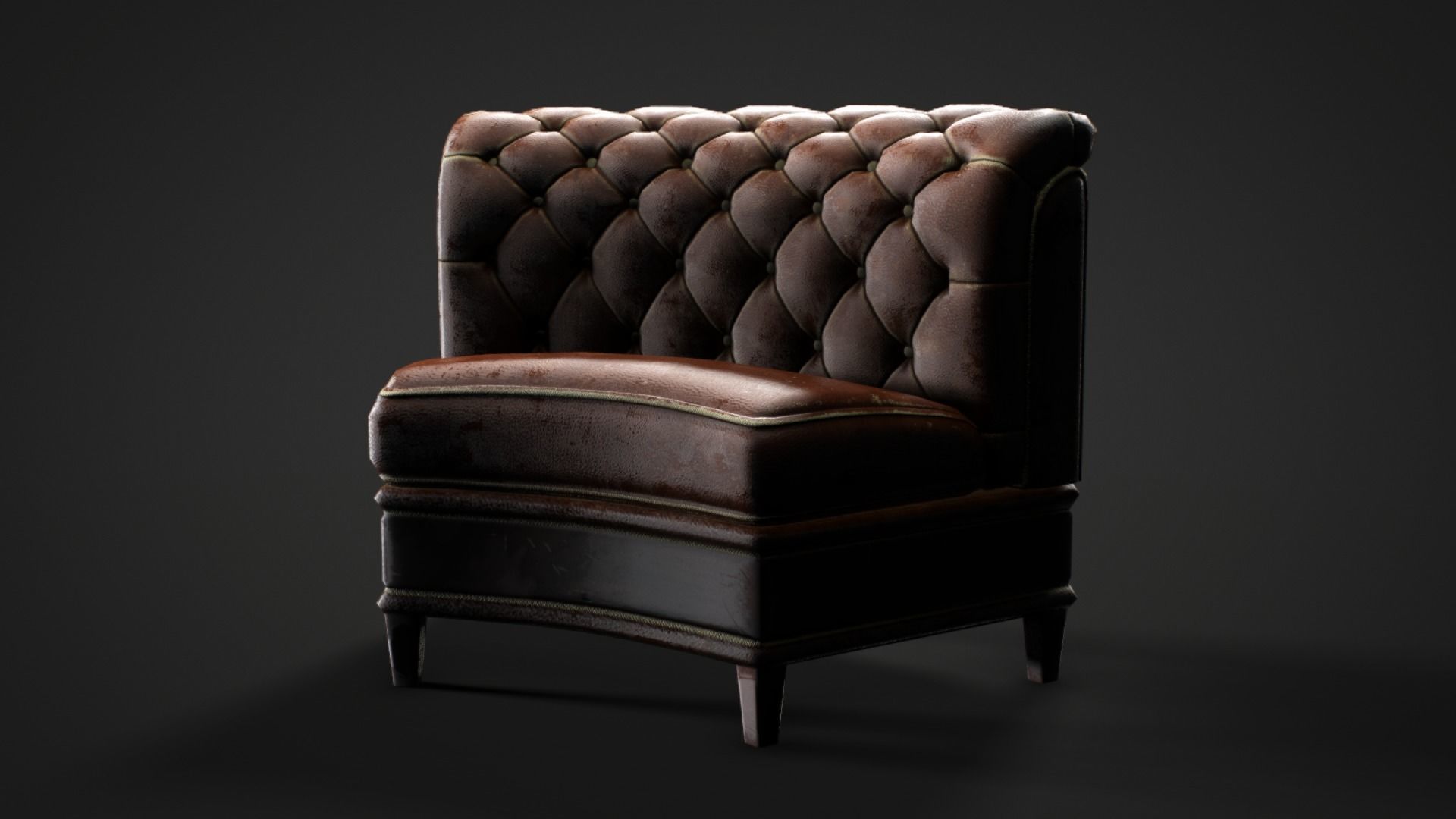 Leather sofa - couch - 3D VR AR game ready Low-poly 3D model_17