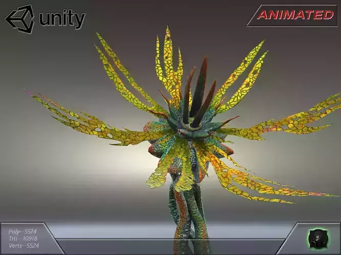 Alien flora - plant 19 Low-poly 3D model