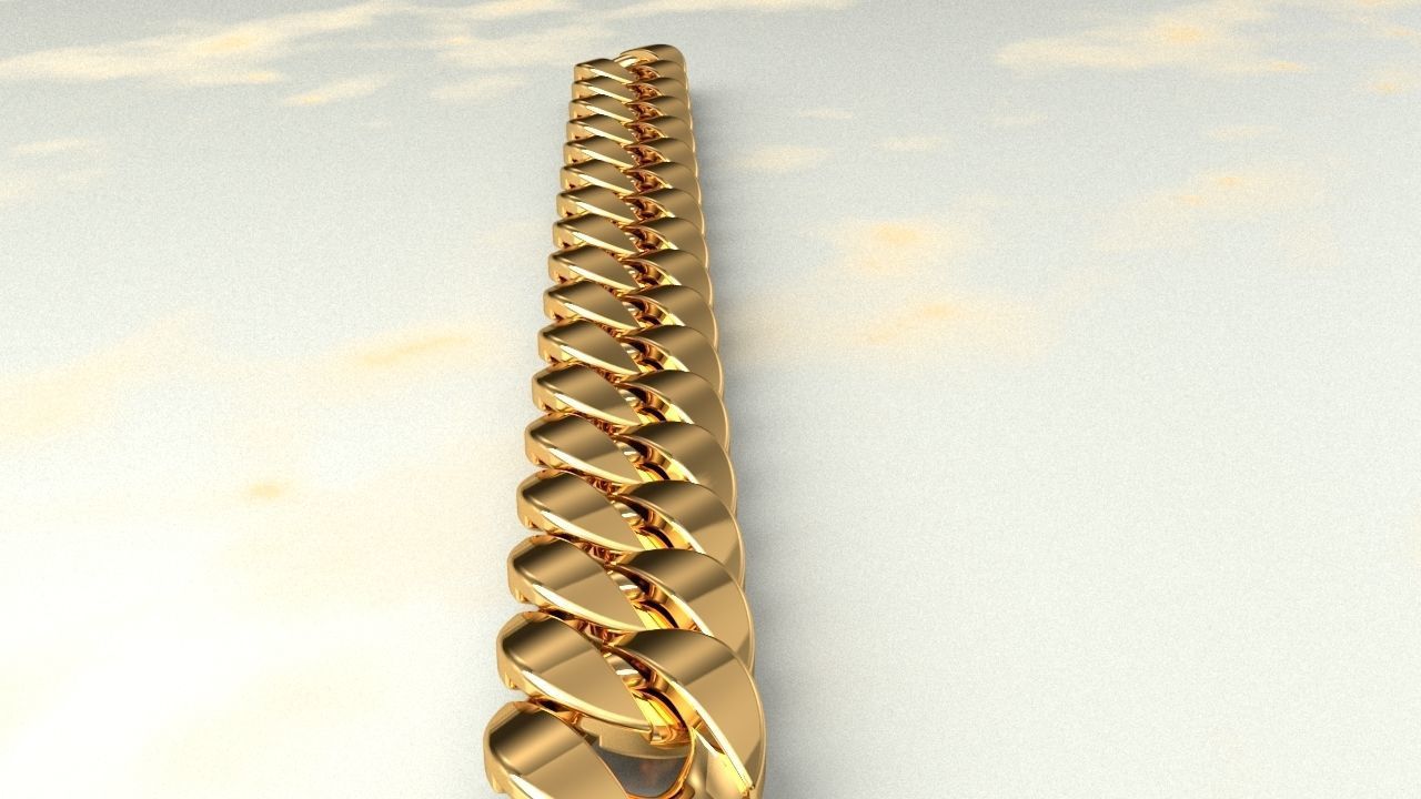 cuban chain  necklace or bracelet new model 3D print model_3
