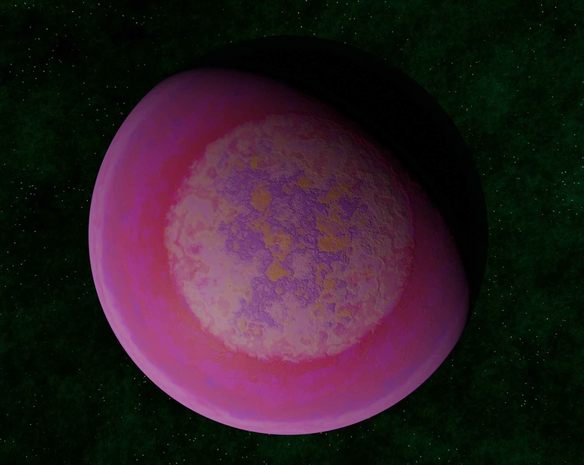 Pink gas giant Low-poly 3D model_5