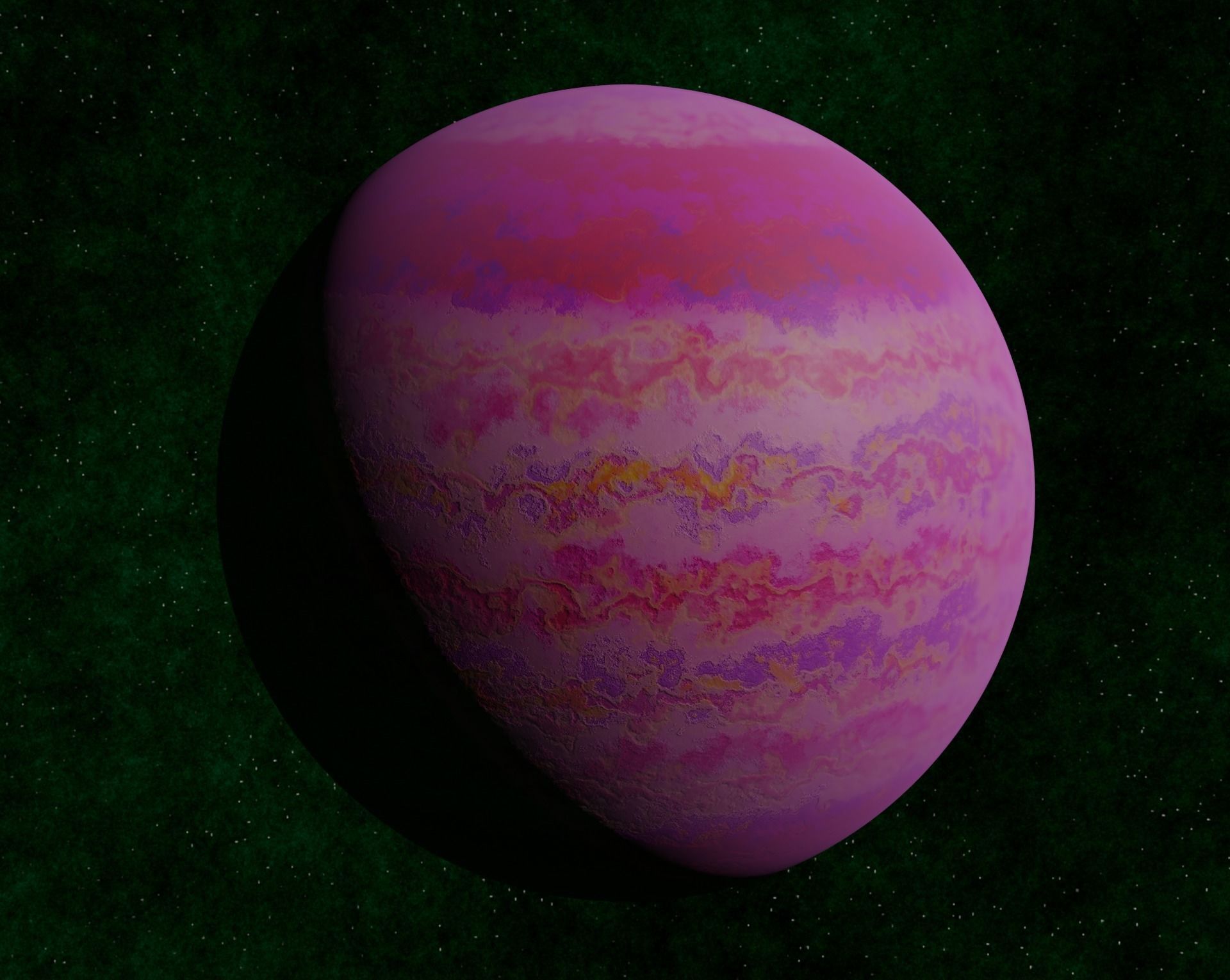 Pink gas giant Low-poly 3D model_1