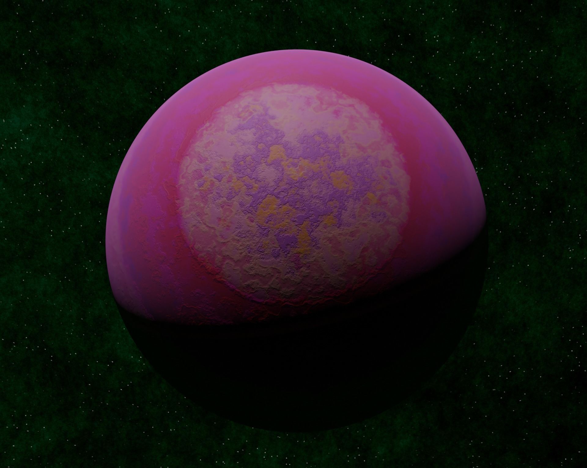 Pink gas giant Low-poly 3D model_2