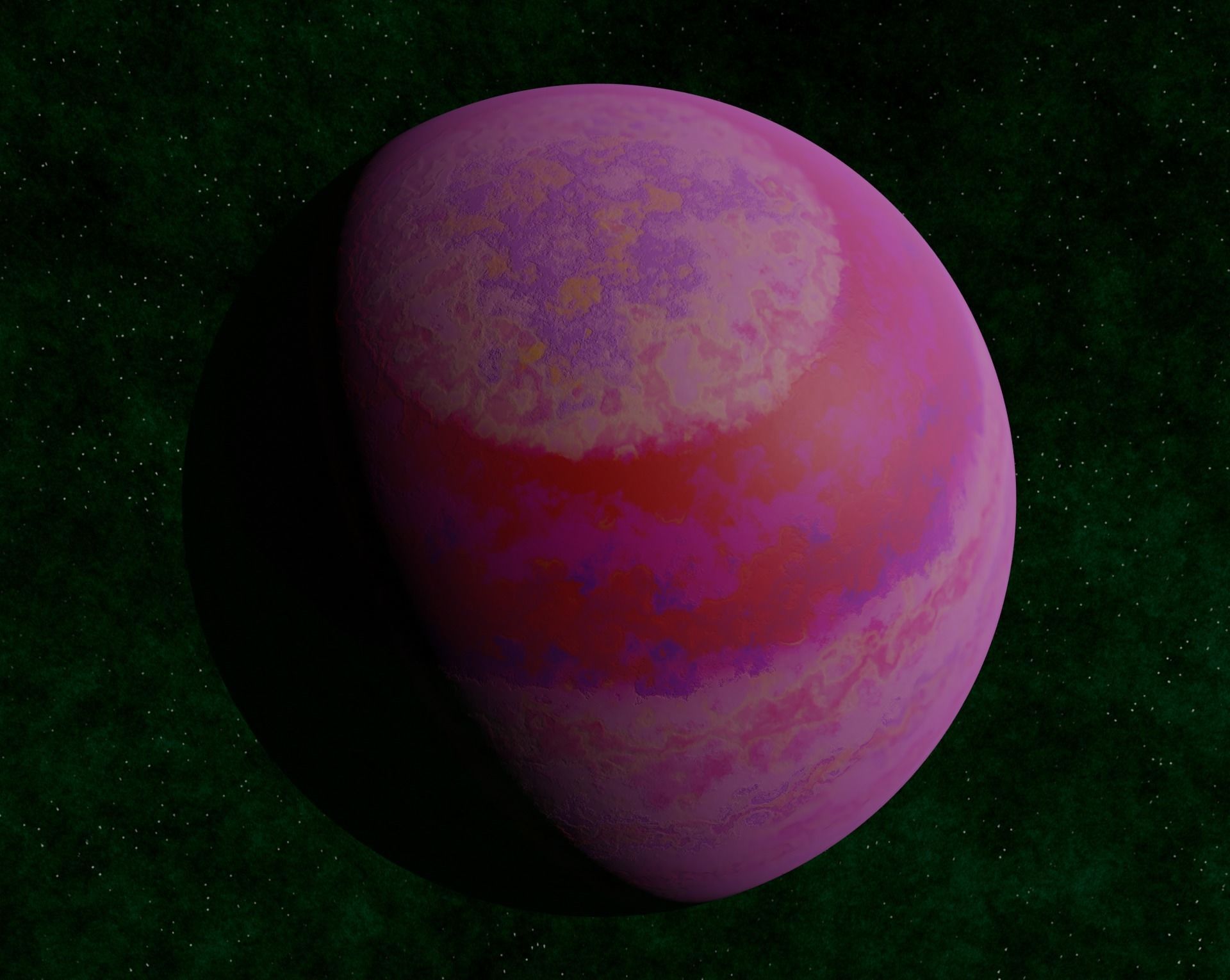 Pink gas giant Low-poly 3D model_4