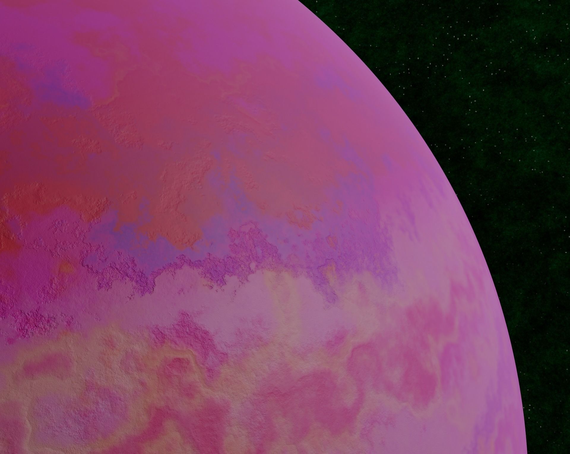 Pink gas giant Low-poly 3D model_3