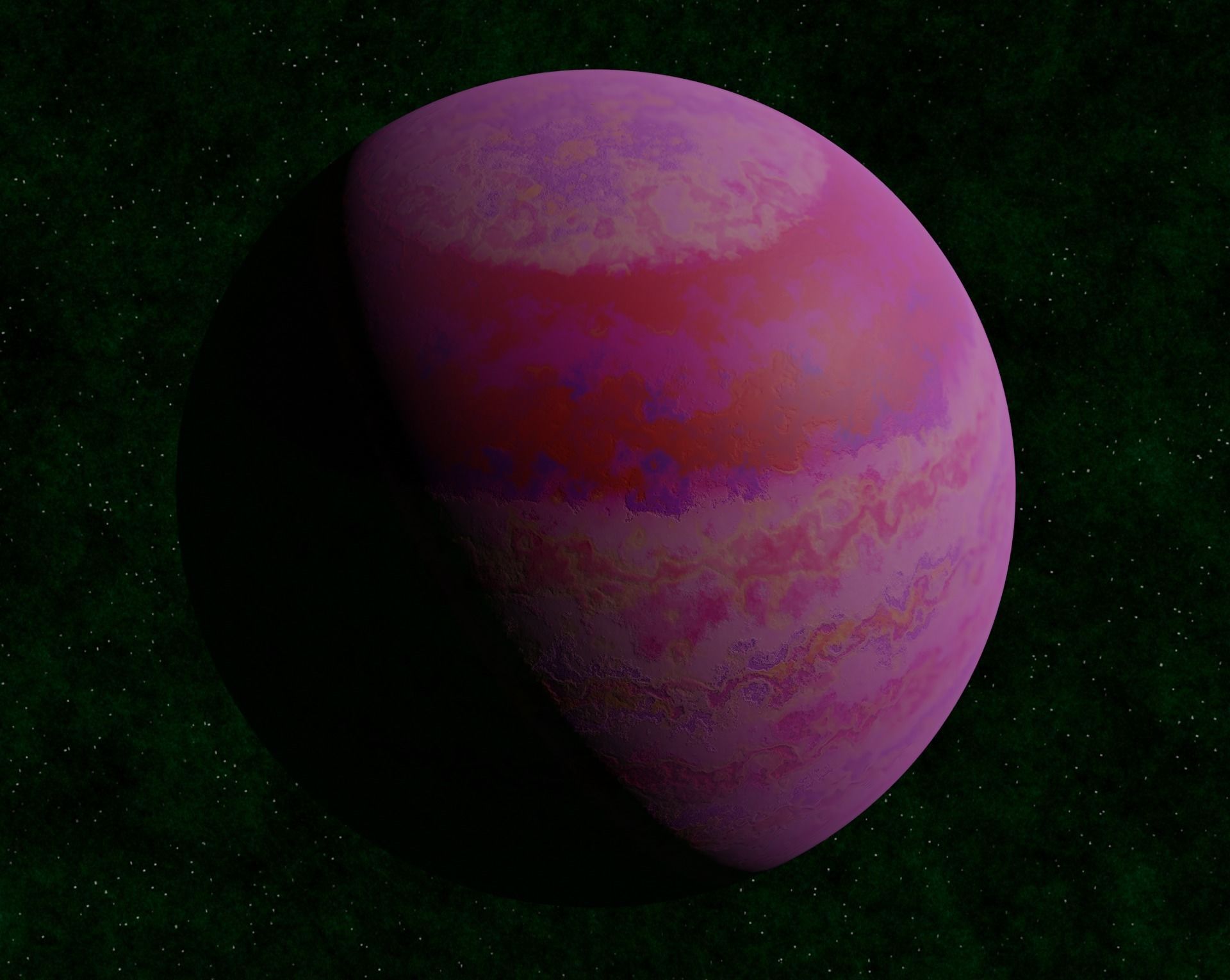 Pink gas giant Low-poly 3D model_6