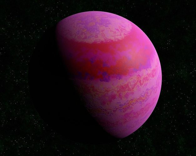 Pink gas giant Low-poly 3D model