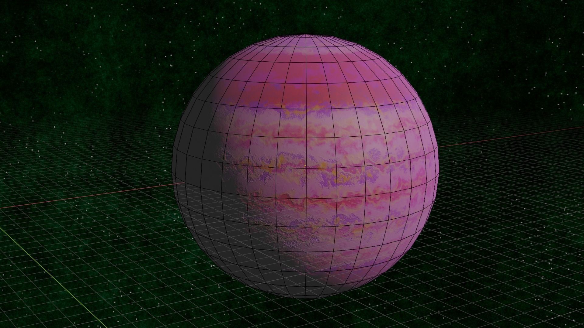 Pink gas giant Low-poly 3D model_7