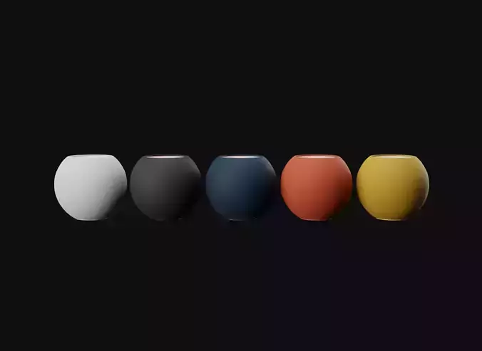 Apple HomePod Mini 2021 in Official Colors Low-poly 3D model