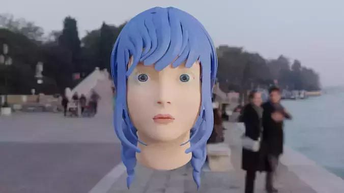 Cartoon Girl 3D model Mia 