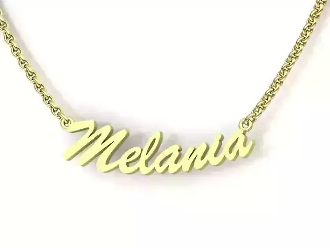 Name Necklace MELANIA delicate 3dmodel