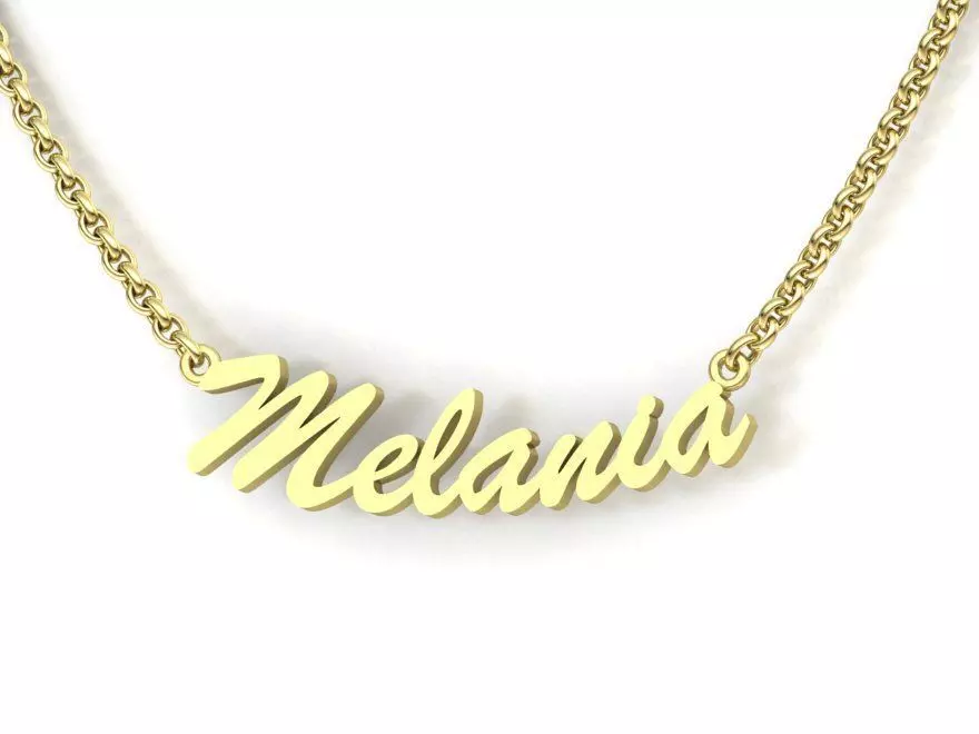 Name Necklace MELANIA delicate 3dmodel 3D print model