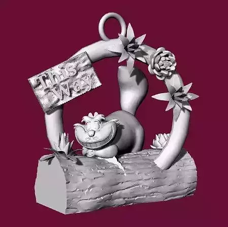 Cheshire Cat Ornament 3D print model