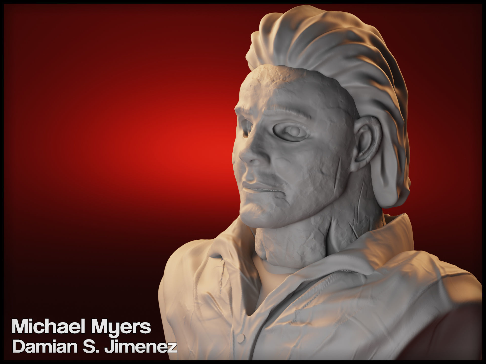 Michael Myers Bust Halloween movie 3D print model_4