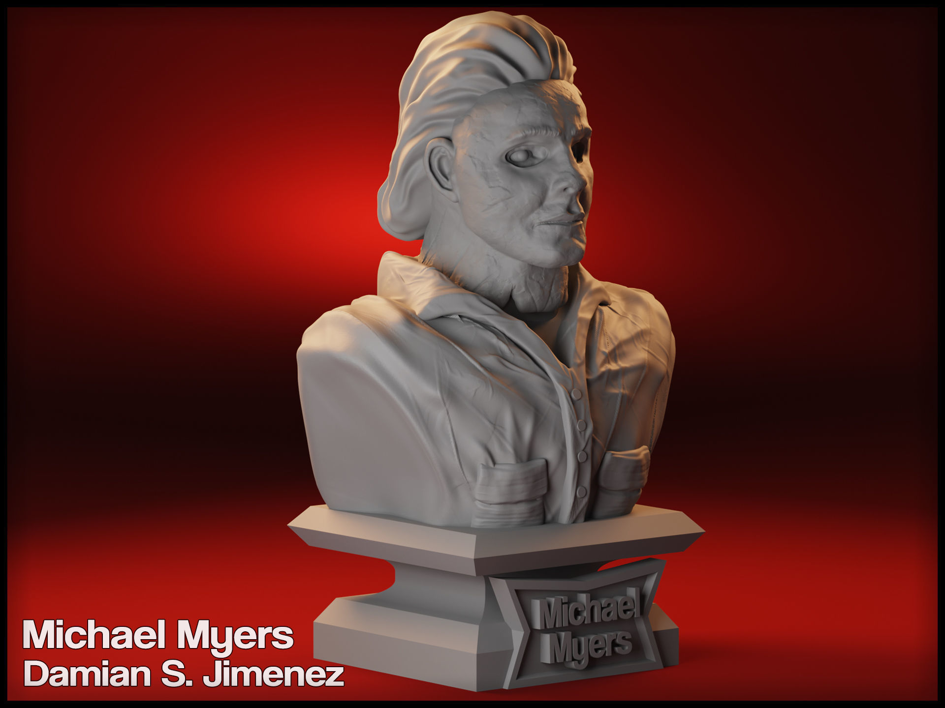 Michael Myers Bust Halloween movie 3D print model_5