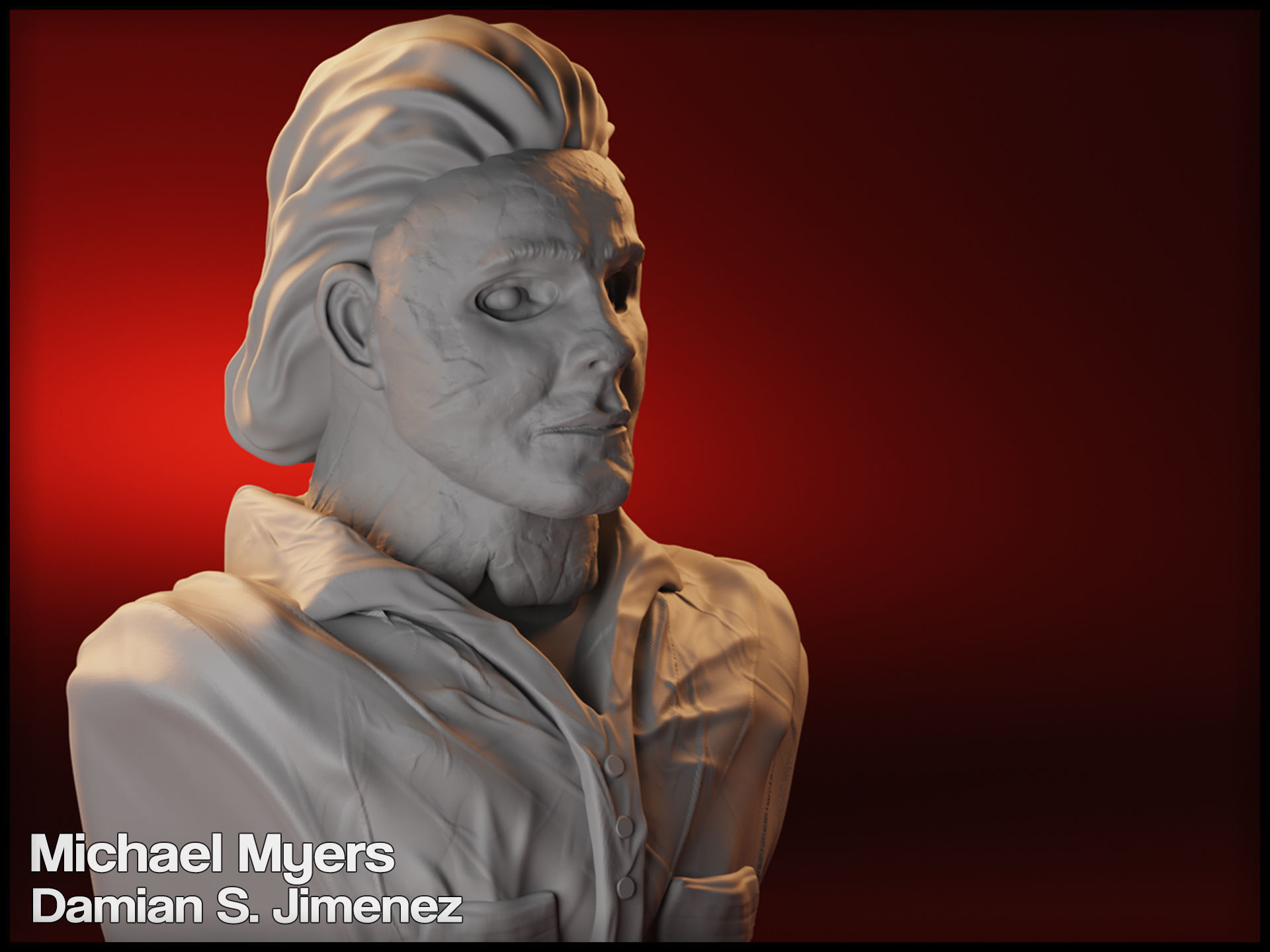 Michael Myers Bust Halloween movie 3D print model_6
