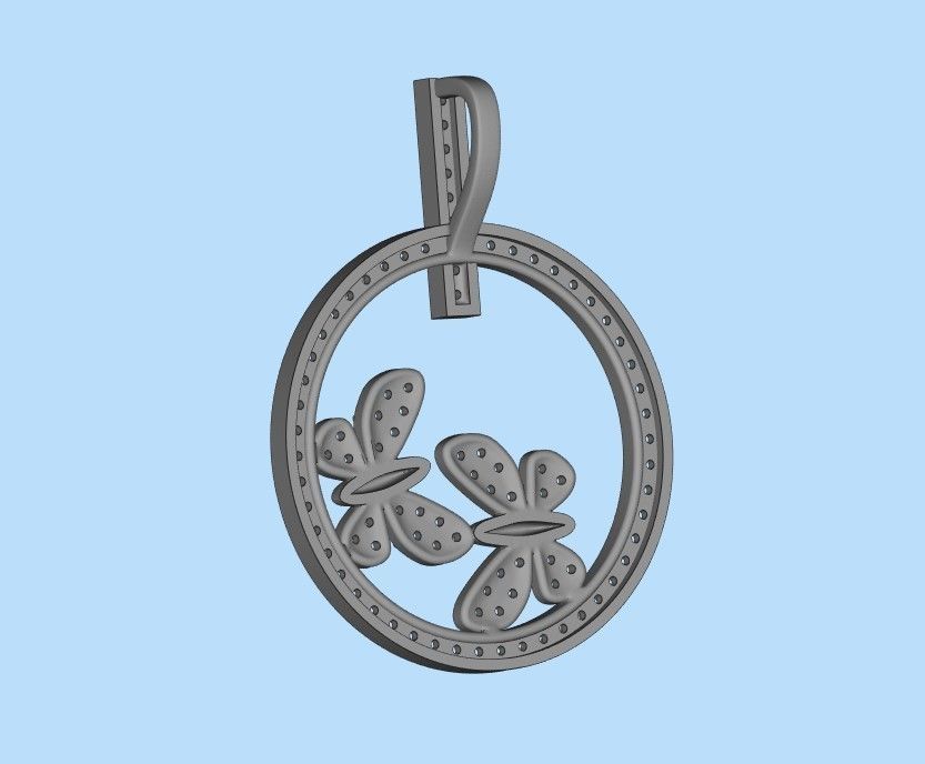 Pendant Flight of Butterflies 3D print model_24