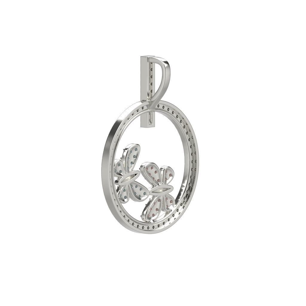 Pendant Flight of Butterflies 3D print model_3