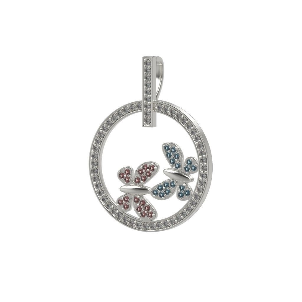 Pendant Flight of Butterflies 3D print model_1