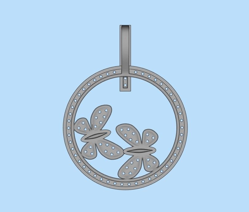 Pendant Flight of Butterflies 3D print model_21