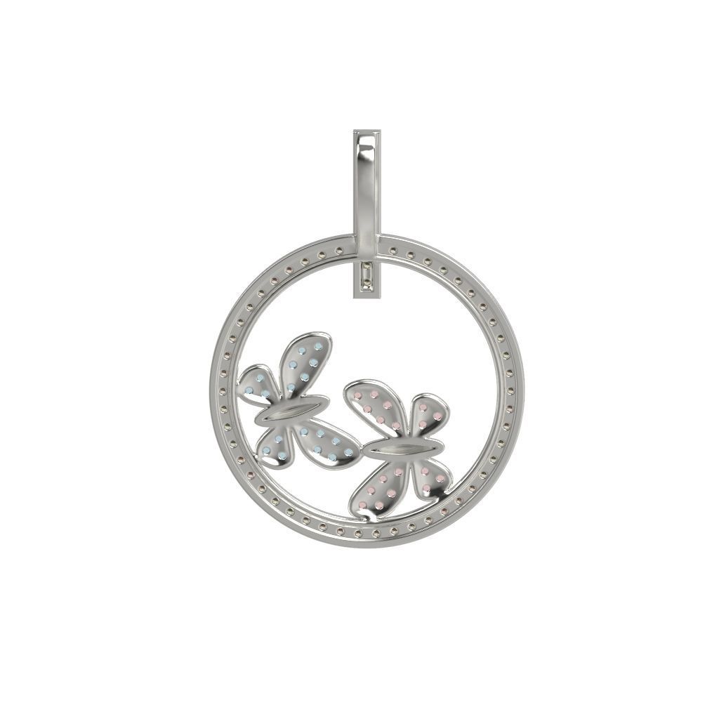 Pendant Flight of Butterflies 3D print model_7