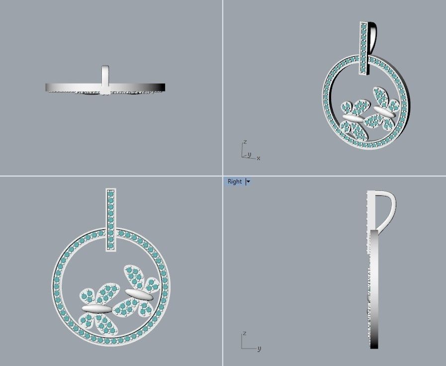 Pendant Flight of Butterflies 3D print model_19