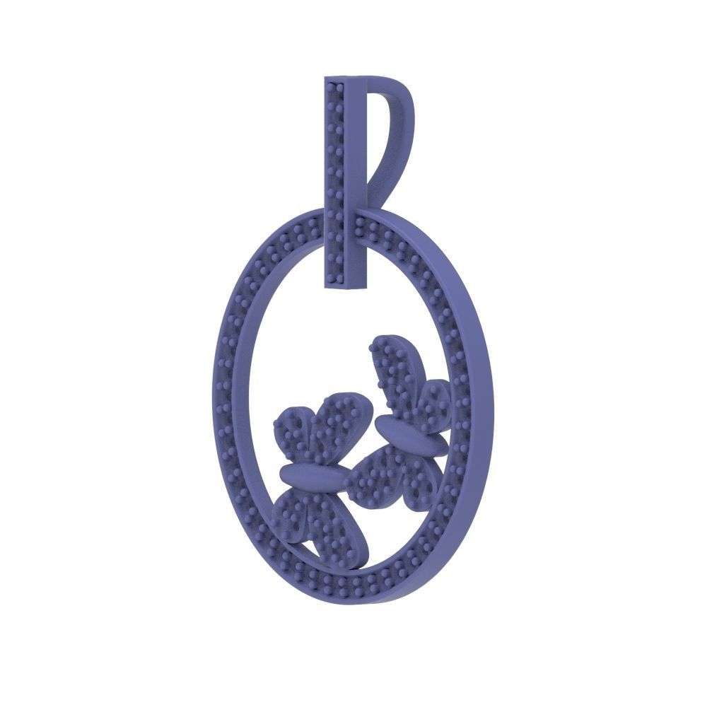 Pendant Flight of Butterflies 3D print model_12