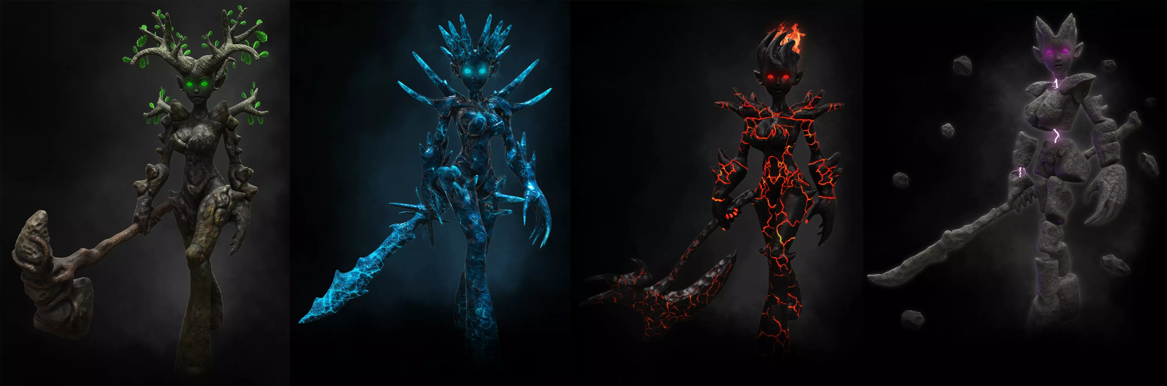 Elementals Pack Low-poly 3D model_0