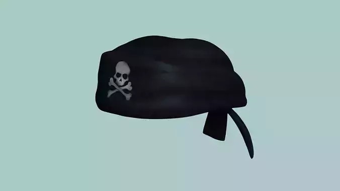 Pirate Bandana - White Skull Scarf Low-poly 3D model