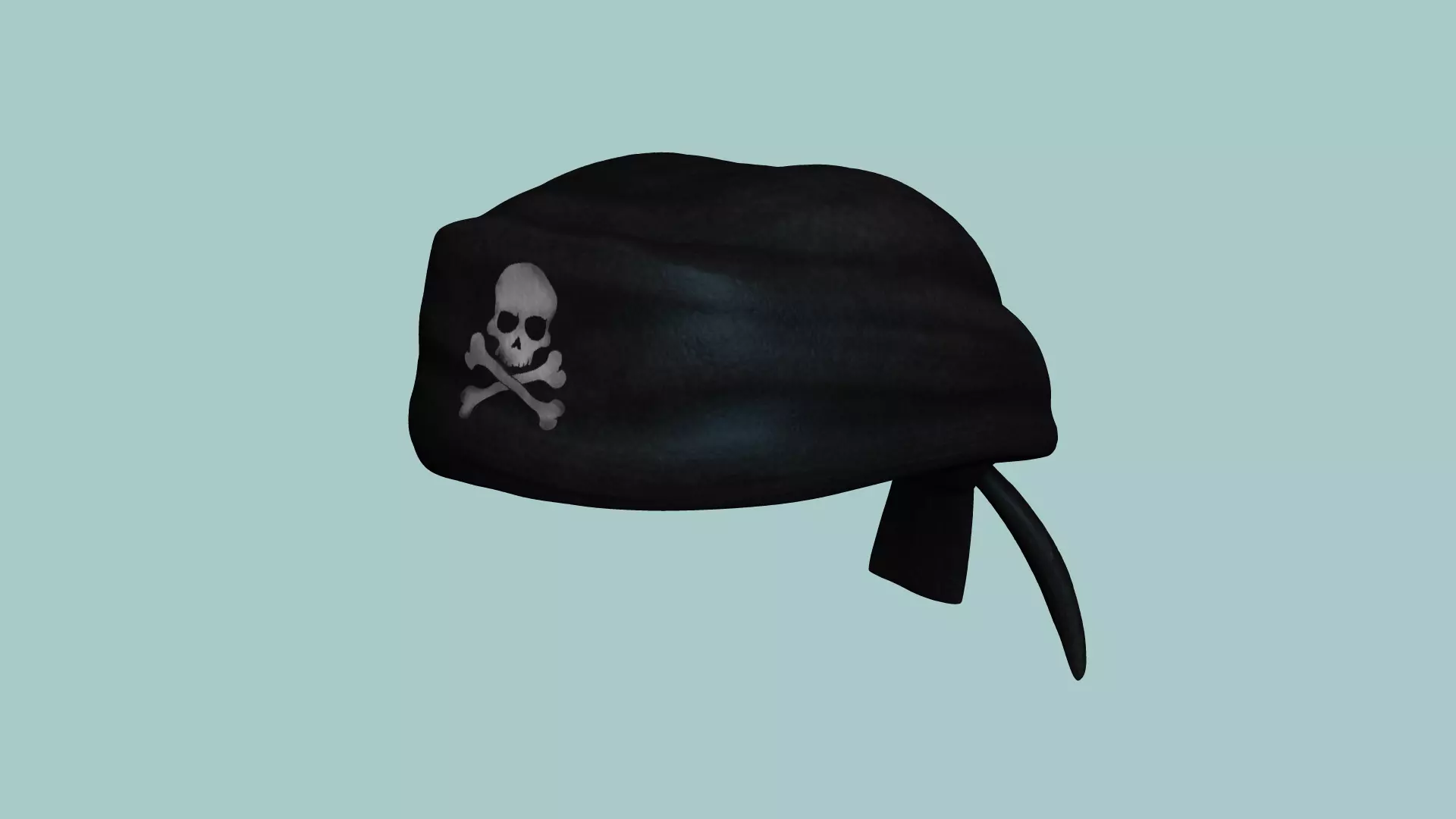 Pirate Bandana - White Skull Scarf Low-poly 3D model