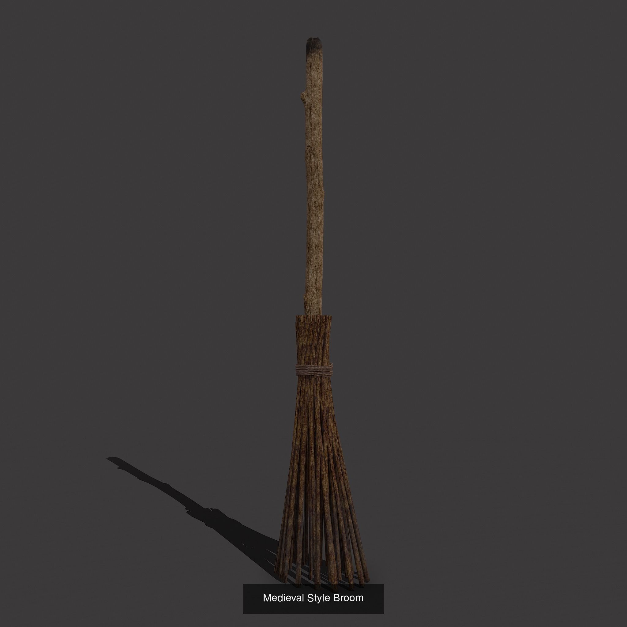 Witch Hat and Broom Stick  3D Model Collection_10