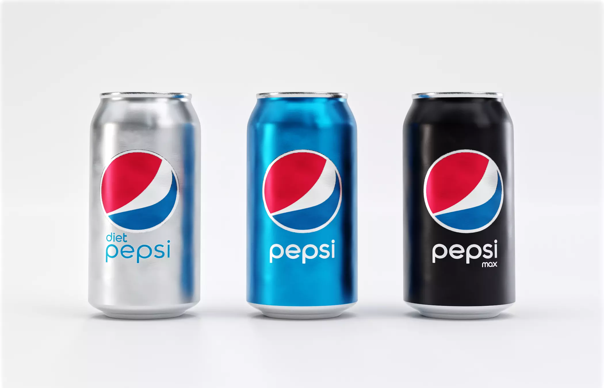 Set of Pepsi Cans - Classic  Zero  Diet  Cola Sodas Low-poly 3D model_0