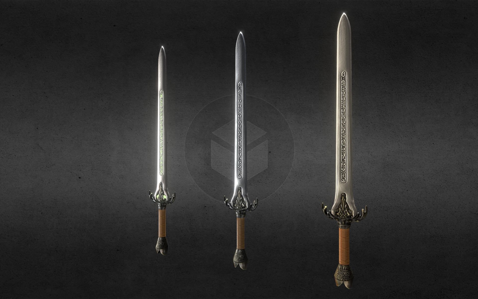 Baphomet-Sword three swords Free low-poly 3D model_31