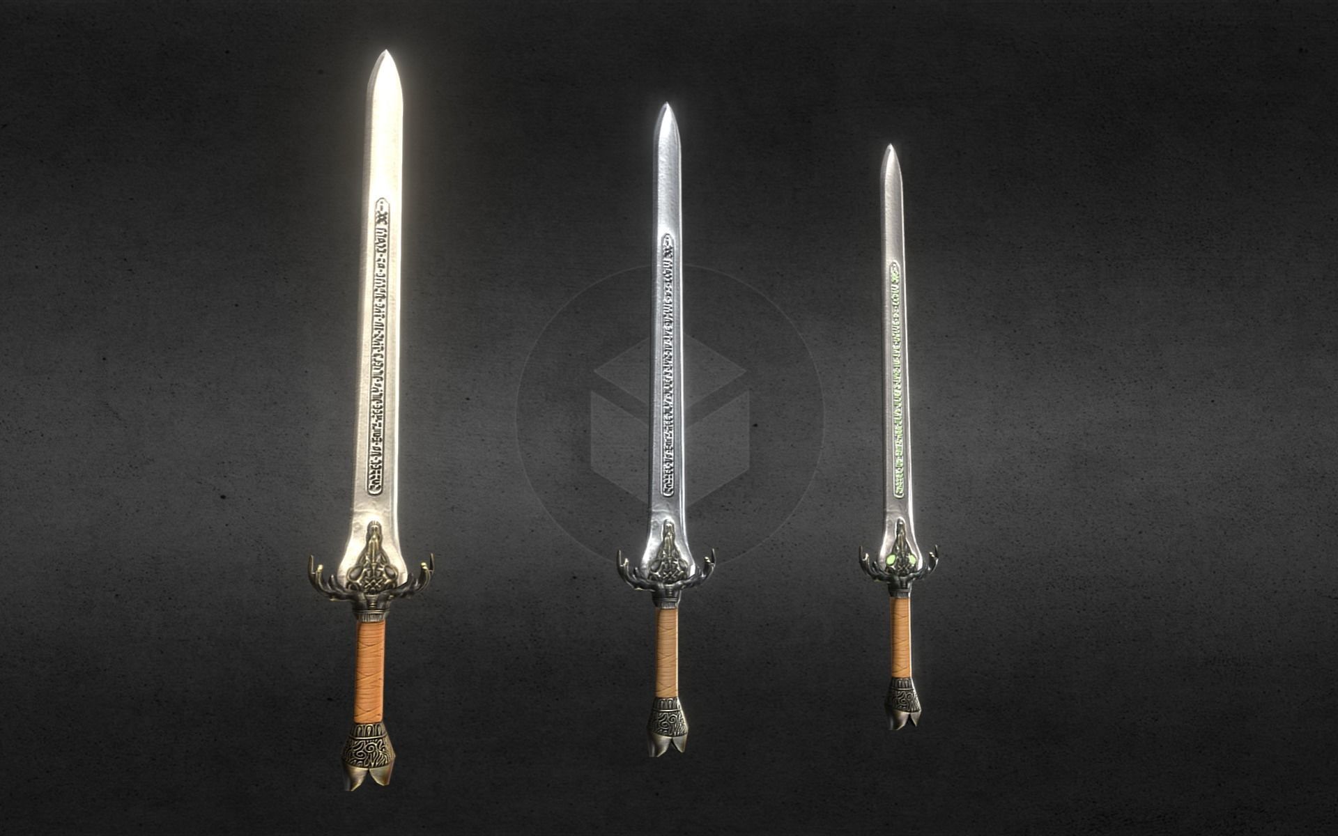 Baphomet-Sword three swords Free low-poly 3D model_35