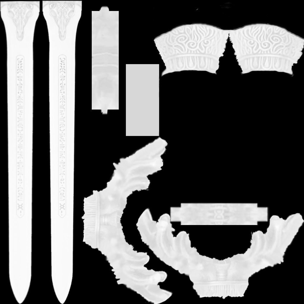 Baphomet-Sword three swords Free low-poly 3D model_16