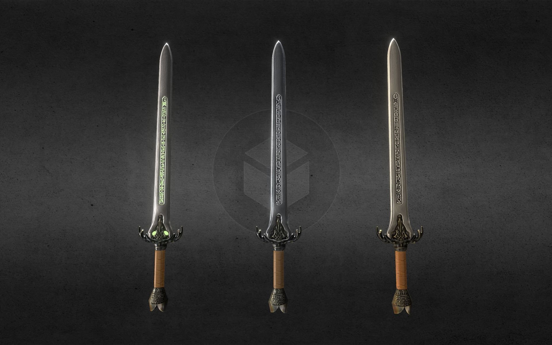 Baphomet-Sword three swords Free low-poly 3D model_30