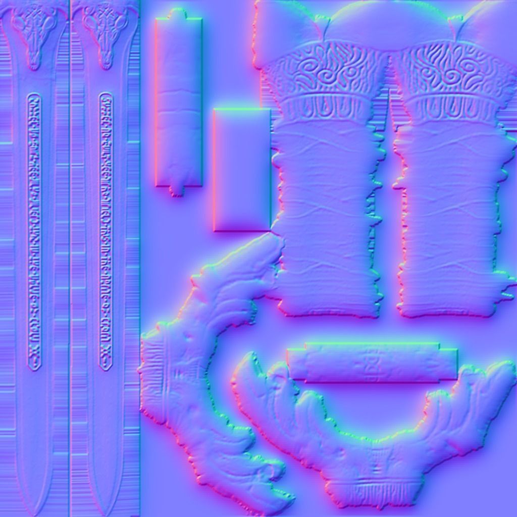 Baphomet-Sword three swords Free low-poly 3D model_18