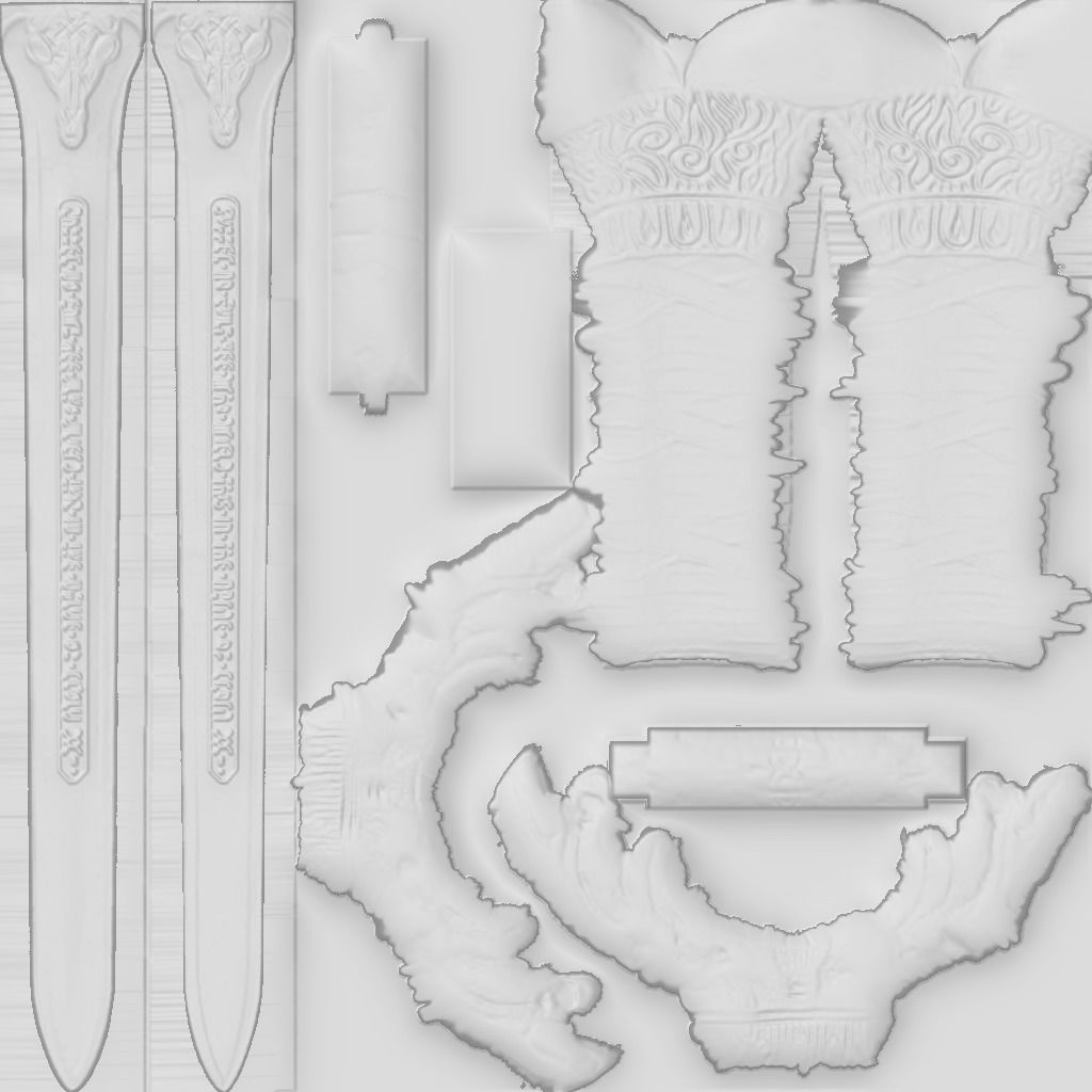 Baphomet-Sword three swords Free low-poly 3D model_11